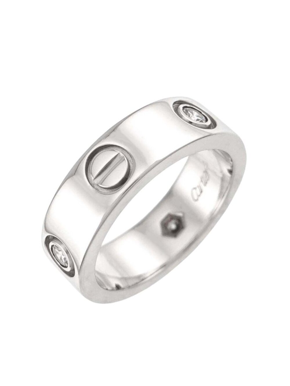 Cartier Love 50 Ring Half Diamond 18k White Gold